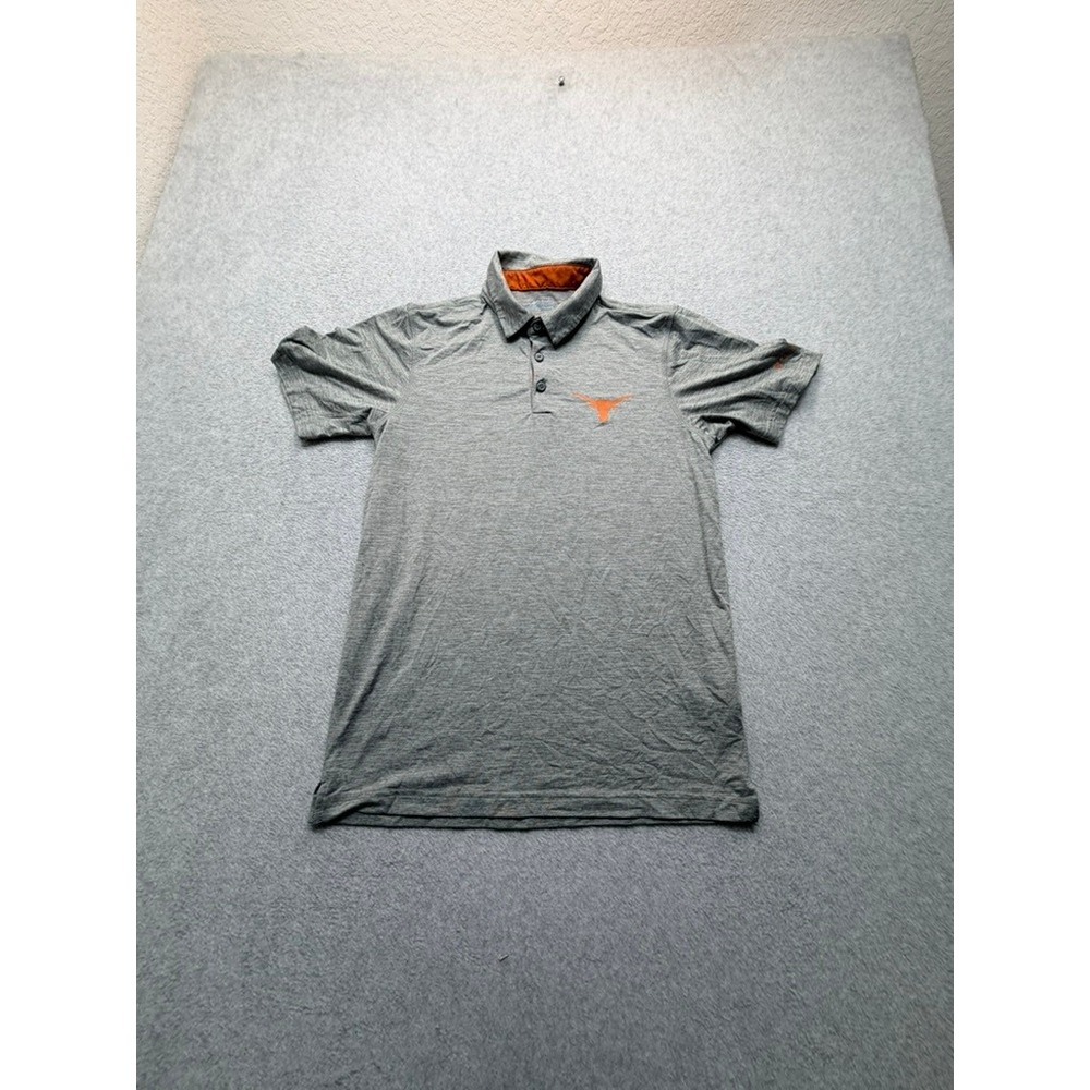 Columbia Texas Longhorns Polo Shirt Mens Small Gray Short Sleeve NCAA Golf I-6-6